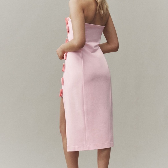 BHLDN Anthropologie Pink Strapless Dress with Bow Details - Picture 3 of 5